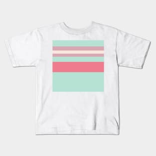 An outstanding medley of Pale Chestnut, Light Blue Grey, Very Light Pink and Carnation stripes. Kids T-Shirt